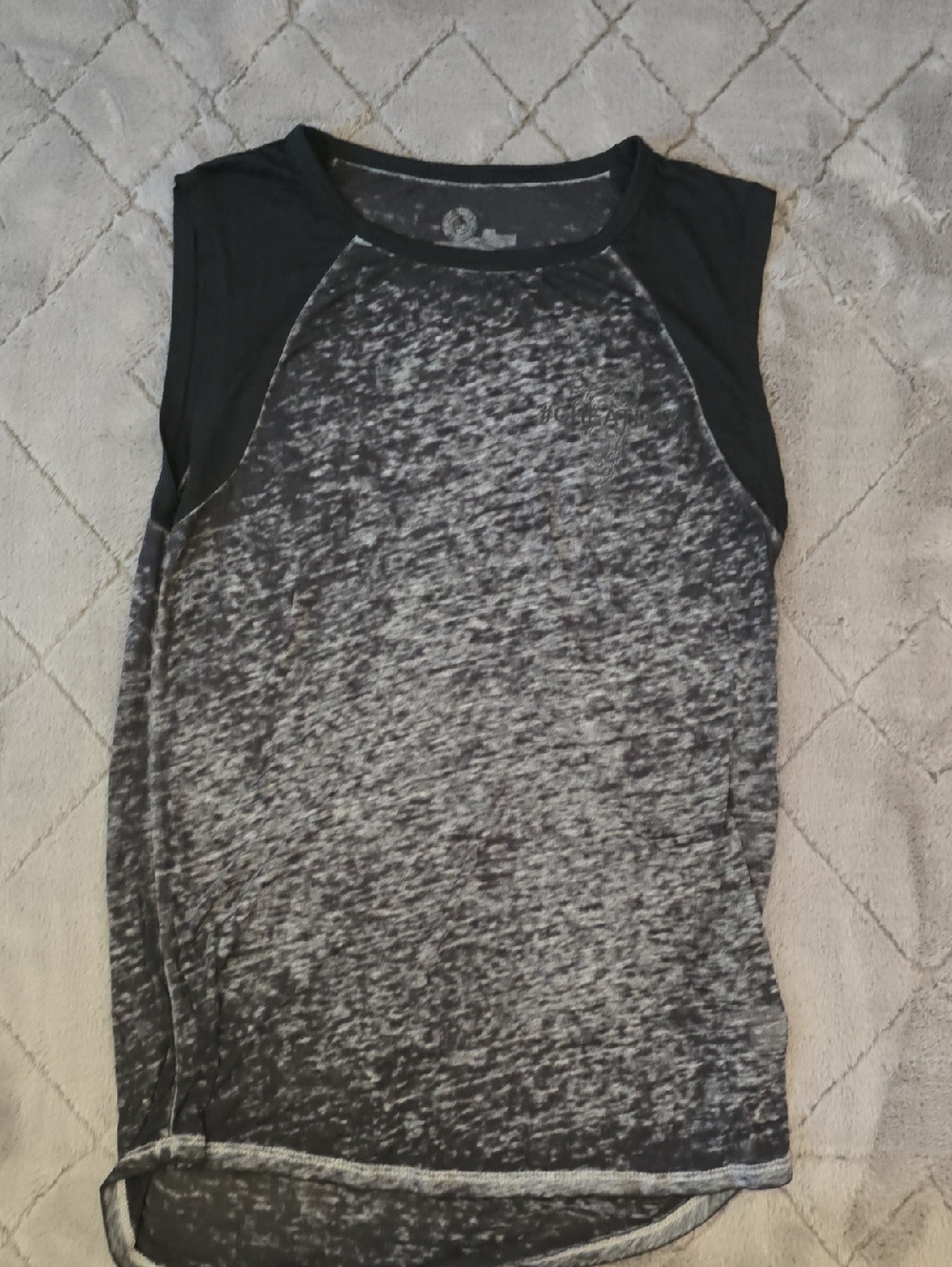 SO Black and Heather Gray Sleeveless Raglan Tank Top